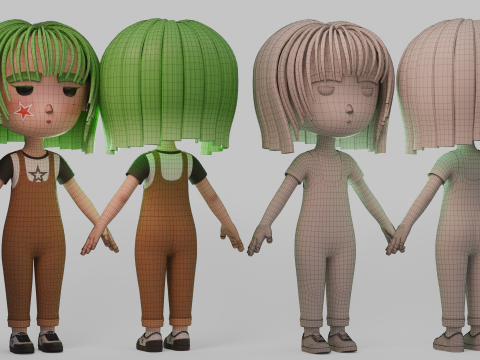 Chibi Girl 3D Model