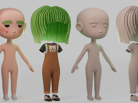 Chibi Girl 3D Model