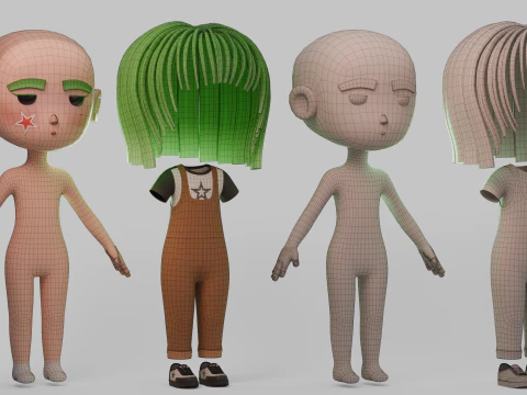 Chibi Girl 3D Model