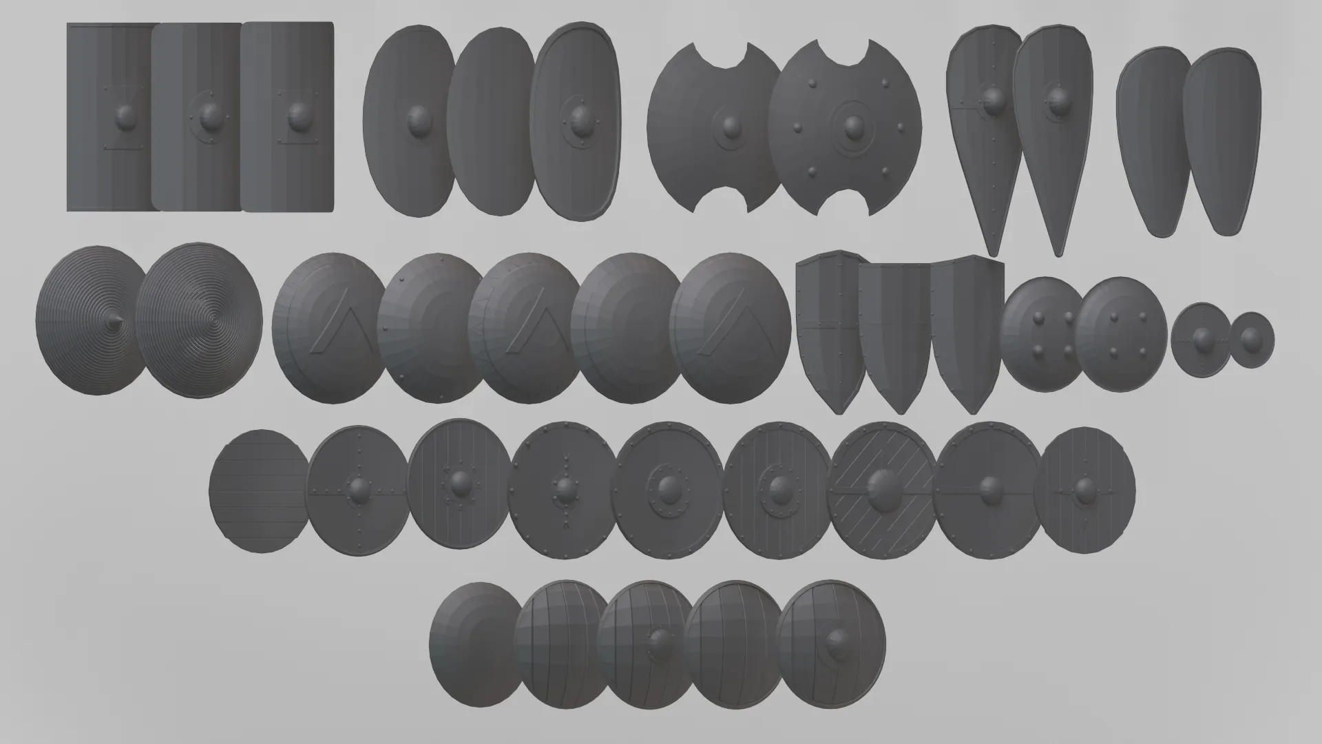 Medieval Shield 3D Model .c4d .max .obj .3ds .fbx .stl .blend 