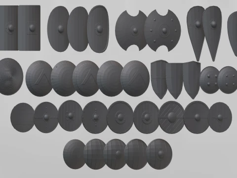 중세 방패 3D 모델