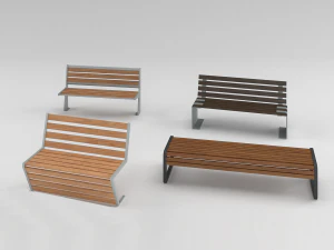 ławka 4 wersje Model 3D
