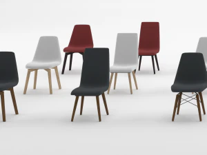 krzesło 3 wersje Model 3D