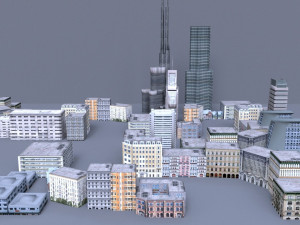low poly city low-poly 3Dモデル