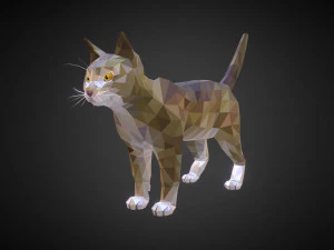 low poly animal cat 3D Model