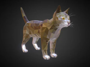 low poly animal cat 3D Model