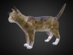 low poly animal cat 3D Model