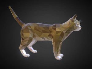 low poly animal cat 3D Model