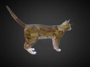low poly animal cat 3D Model