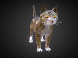 low poly animal cat 3Dモデル