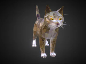 low poly animal cat 3D Model