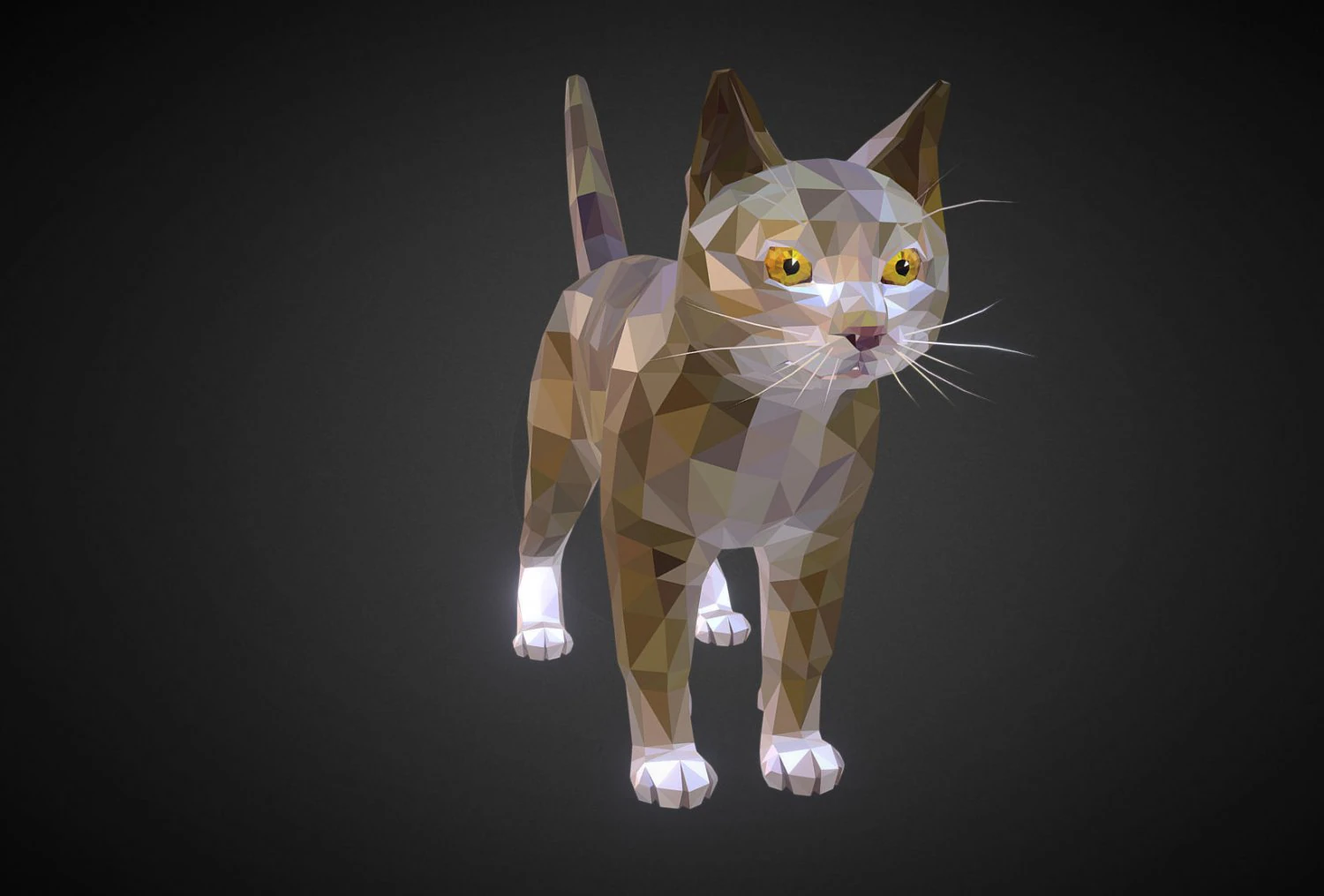 low poly animal cat 3D Model .c4d .max .obj .3ds .fbx .stl .blend