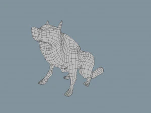 Wolf Low Poly 3D Modell