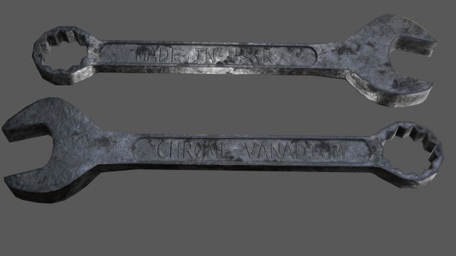 wrench made in ussr game ready model pbr textures 4k 3D 模型 .c4d .max .obj .3ds .fbx .stl .blend 