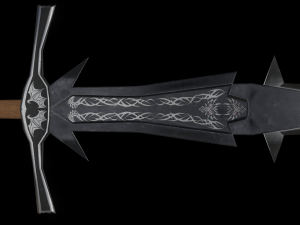 dragon two-handed sword game ready model pbr textures 4k 3D Модель