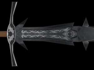 dragon two-handed sword game ready model pbr textures 4k 3D Model