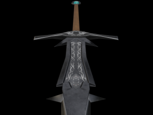 dragon two-handed sword game ready model pbr textures 4k 3D Модель