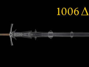 dragon two-handed sword game ready model pbr textures 4k 3D Model