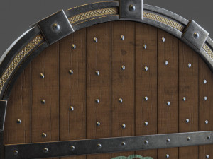 fantasy viking door game ready model pbr textures 4k low-poly 3D Model