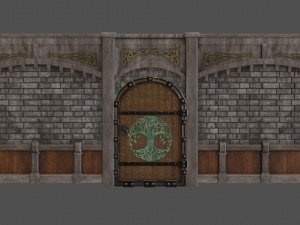 fantasy viking door game ready model pbr textures 4k low-poly 3D Model