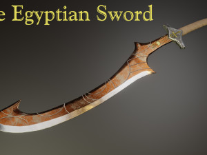 egyptian sword game ready model pbr textures 4k low-poly 3D Model