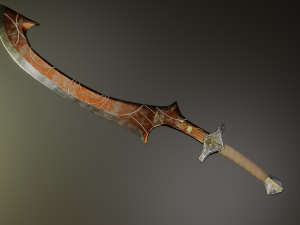 egyptian sword game ready model pbr textures 4k low-poly 3D मॉडल