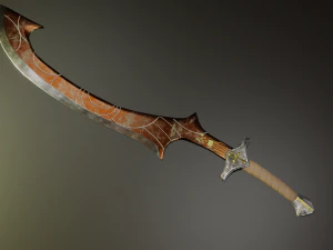 egyptian sword game ready model pbr textures 4k low-poly 3D Model
