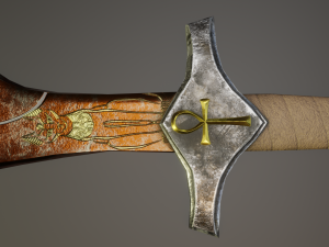 egyptian sword game ready model pbr textures 4k low-poly 3D मॉडल