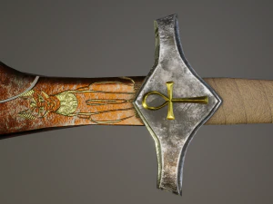 egyptian sword game ready model pbr textures 4k low-poly 3D Model