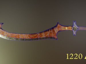 egyptian sword game ready model pbr textures 4k low-poly 3D मॉडल