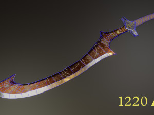 egyptian sword game ready model pbr textures 4k low-poly 3D मॉडल