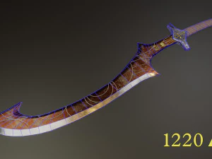 egyptian sword game ready model pbr textures 4k low-poly 3D Model