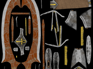 egyptian sword game ready model pbr textures 4k low-poly 3D मॉडल