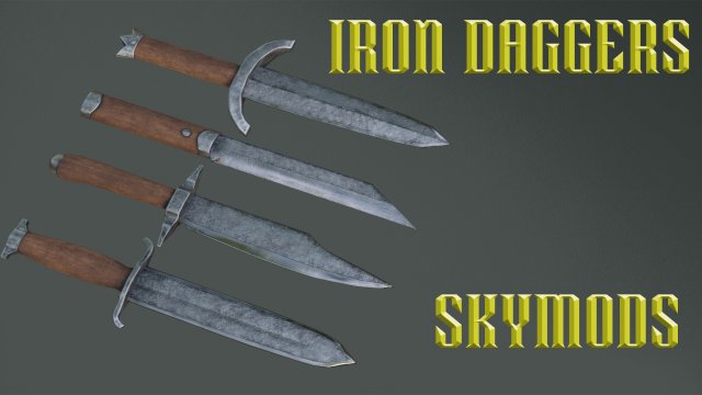 iron daggers pack game ready model pbr textures 4k low-poly Model 3D .c4d .max .obj .3ds .fbx .stl .blend 