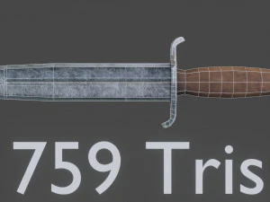 iron daggers pack game ready model pbr textures 4k low-poly 3D Model