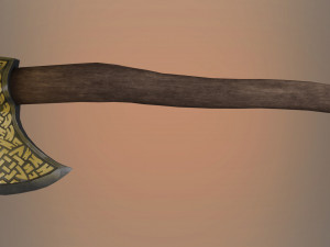 viking axe game ready model pbr textures 4k low-poly 3Dモデル