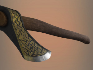 viking axe game ready model pbr textures 4k low-poly 3Dモデル