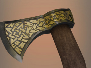 viking axe game ready model pbr textures 4k low-poly 3Dモデル