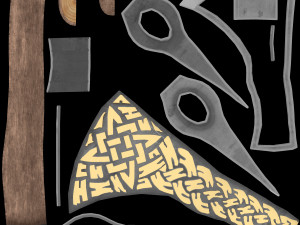 viking axe game ready model pbr textures 4k low-poly 3Dモデル