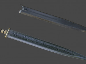 gladius game ready model pbr textures 4k low-poly free Modello 3D