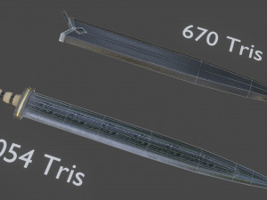 gladius game ready model pbr textures 4k low-poly free 3D Model