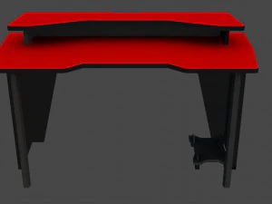computer desks pack low poly game ready model 3D Model