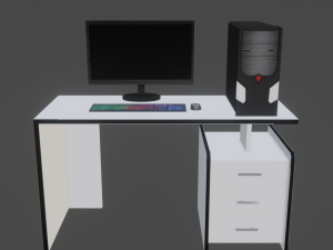 computer pack 2 low poly game ready model 3D Model