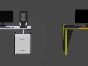 all computer pack low poly game ready model 3D Model