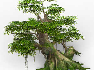 game ready fantasy tree 01 3D Model