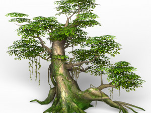 game ready fantasy tree 01 3Dモデル