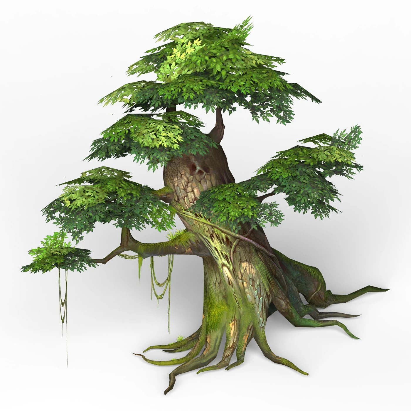 game ready fantasy tree 02 3D Model .c4d .max .obj .3ds .fbx .stl .blend