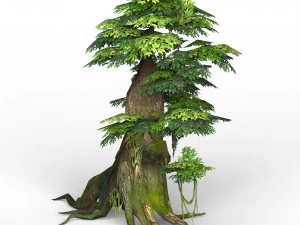 game ready fantasy tree 02 3D Model