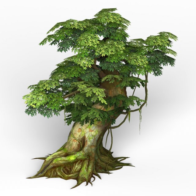 game ready fantasy tree 03 3D Model .c4d .max .obj .3ds .fbx .stl .blend 