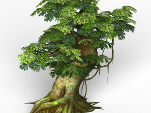 game ready fantasy tree 03 3D Model
